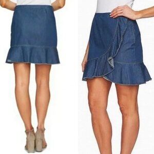Cece Chambray Ruffle Skirt
